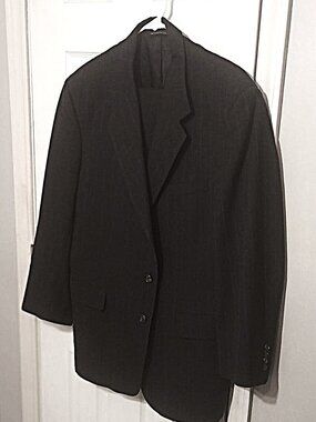 Corporate Image by Tom James Men Dark Gray Pinstripe 2 Piece Suit  42R